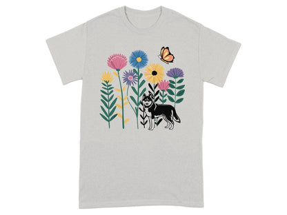 Colorful Flower Garden with Dog and Butterfly product type