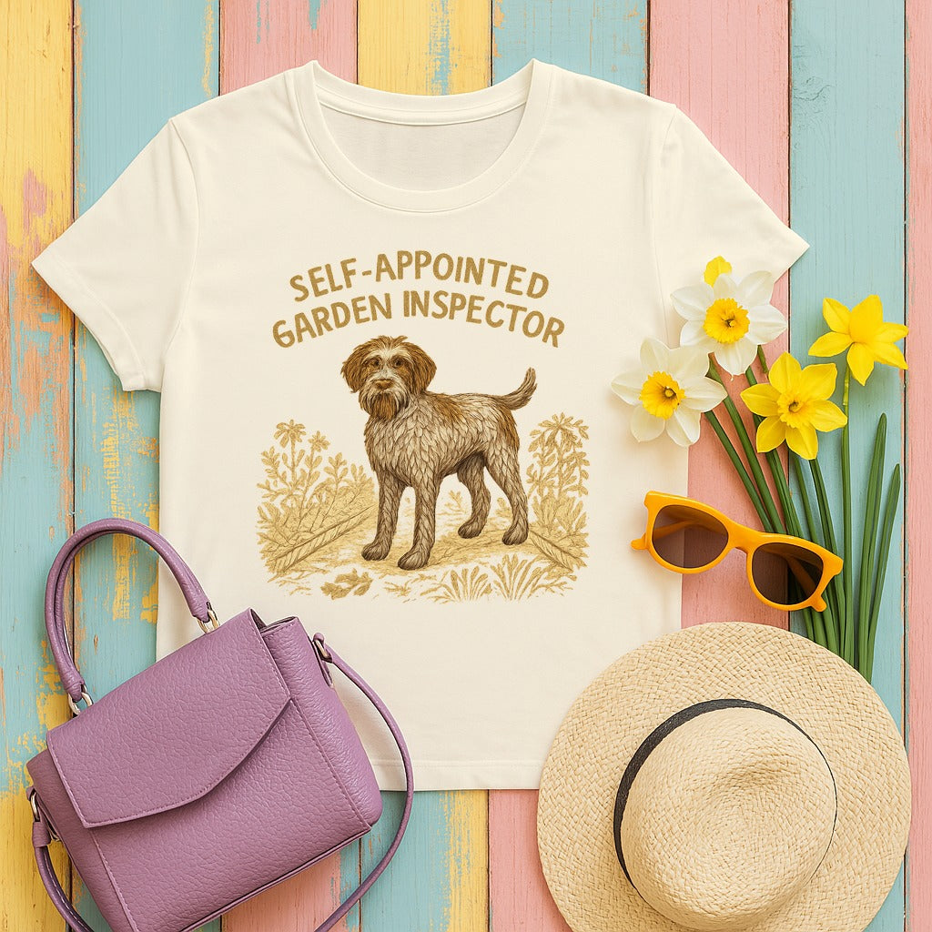 Wirehaired Pointing Griffon Garden Inspector T-shirt in Natural