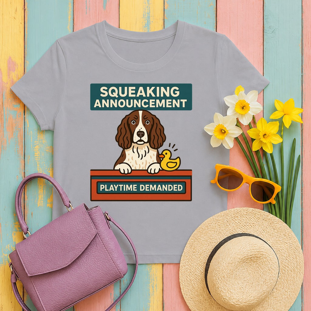 Springer Squeaking Announcement Tee in Athletic Heather