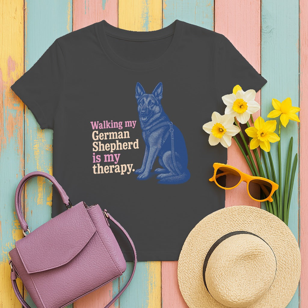 German Shepherd Zen Walker T-shirt in Dark Heather