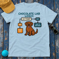 The Chocolate Lab Logic Flowchart T-Shirt in Light Blue