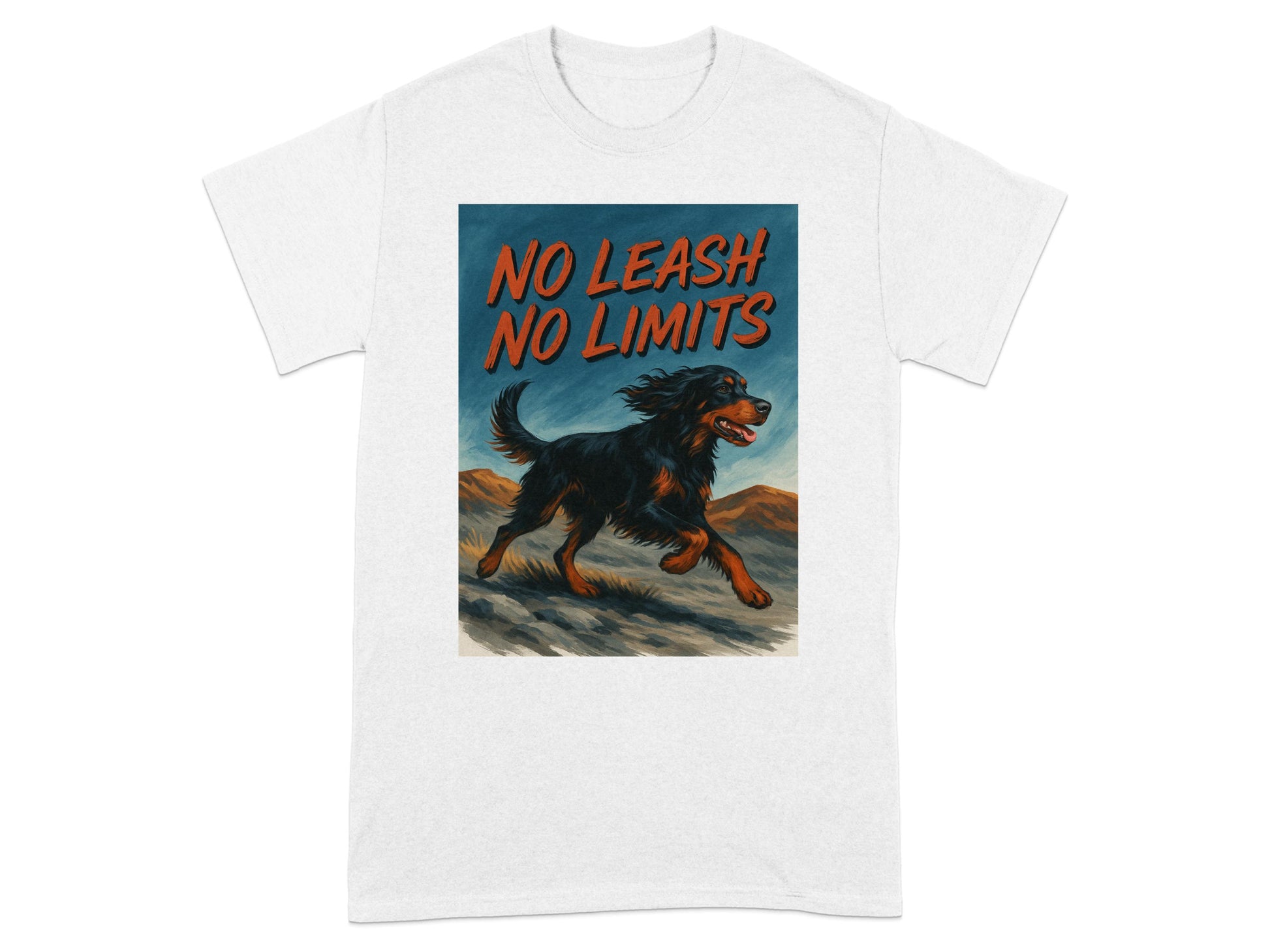 No Leash No Limits Dog Themed Graphic T-shirt