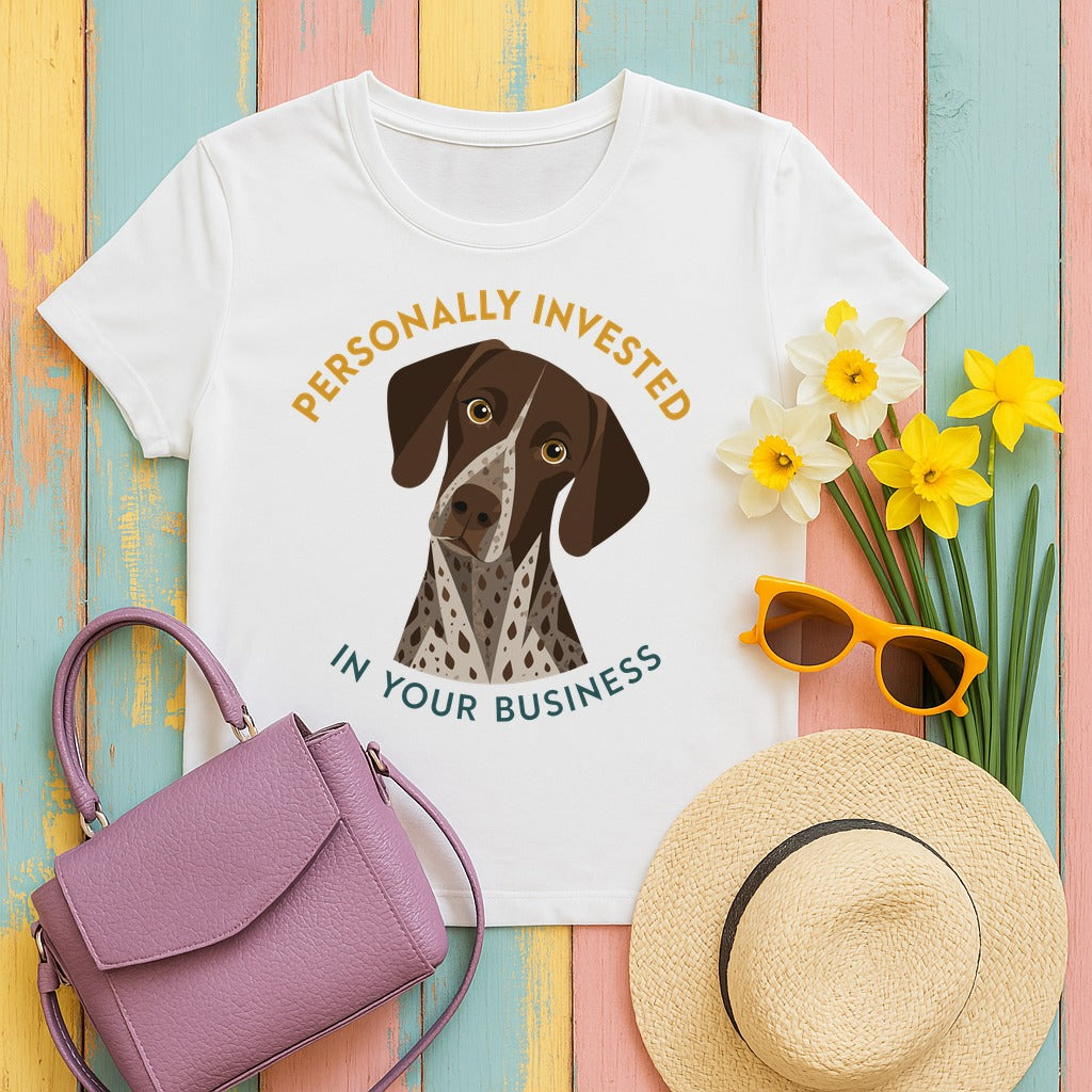 Invested German Shorthaired Pointer T-Shirt in White