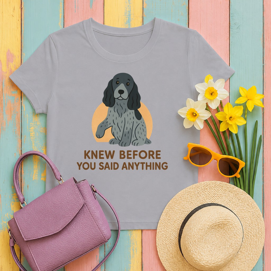 English Cocker Knew Before You Said Anything Tee in Athletic Heather