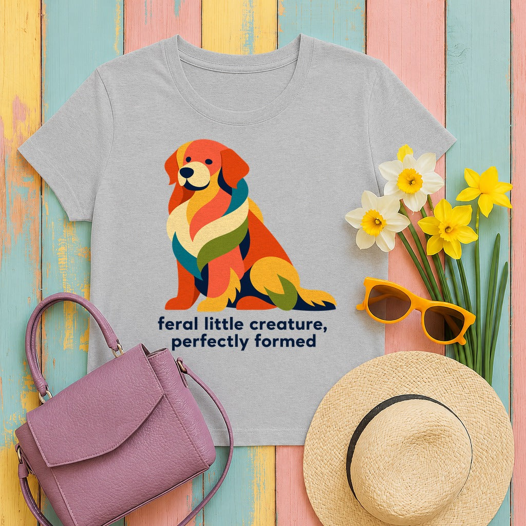 Feral Little Creature Golden Retriever T-Shirt in Sport Grey