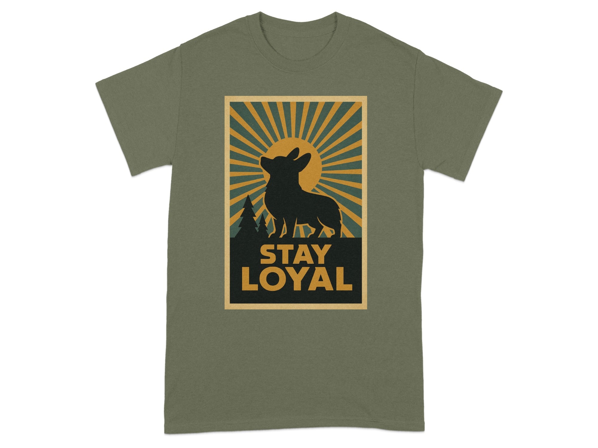 Stay Loyal Sunray Dog Design Graphic T-Shirt