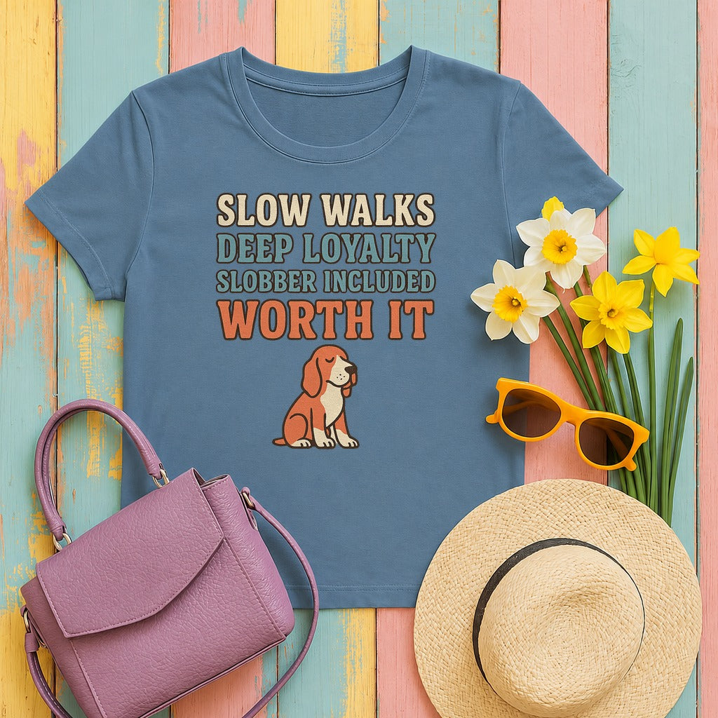 Bracco Italiano Slow Walks Deep Loyalty Tee in Steel Blue