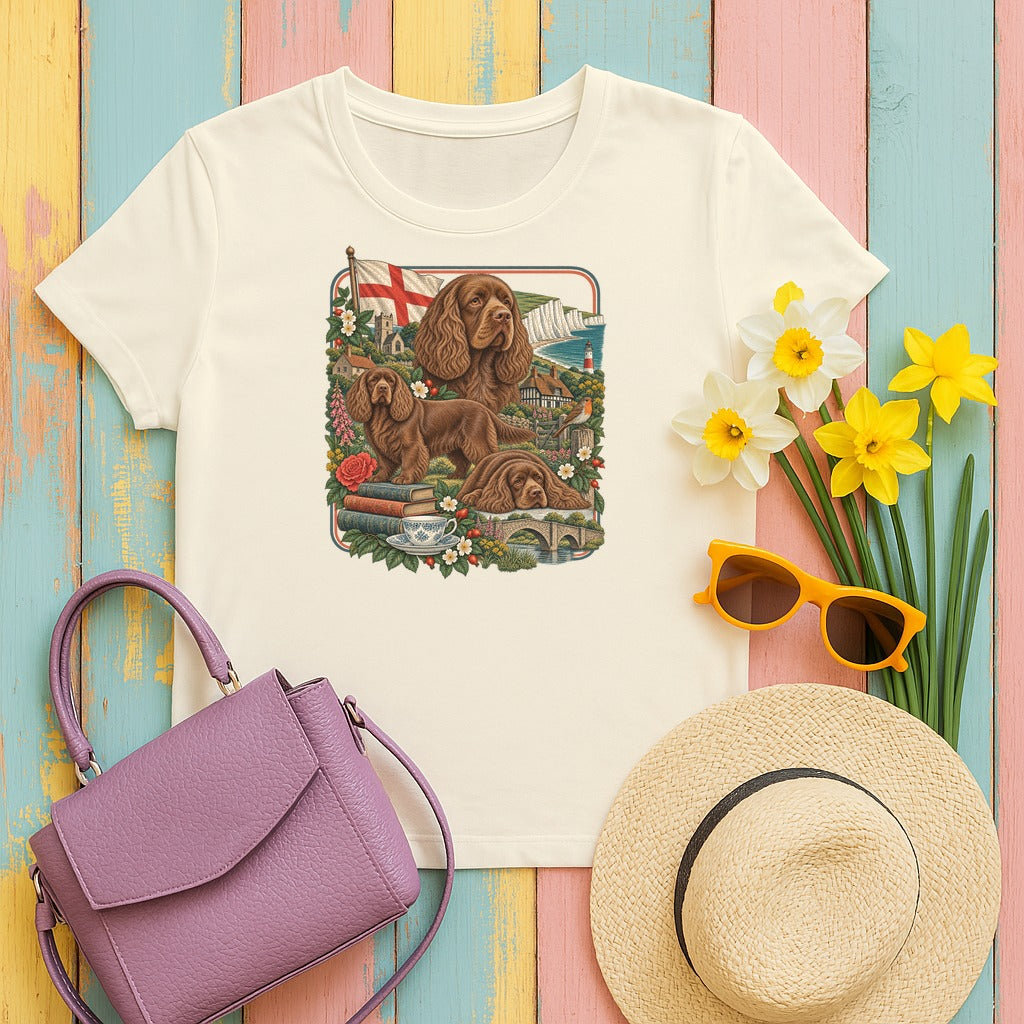 Sussex Spaniel England Heritage tee, Natural