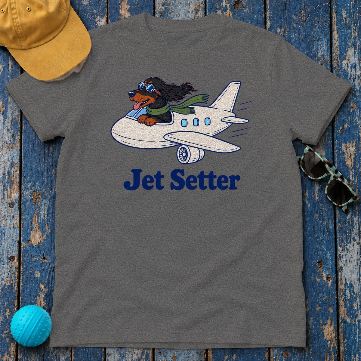 Gordon Setter Jet Setter Tee in Dark Grey Heather