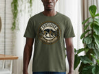 Green t-shirt with a "Certified Sniff Inspector" circular logo featuring a dog.