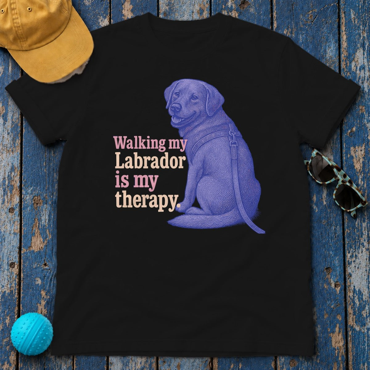 Labrador Therapy T-Shirt in Black