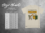 Gildan 5000 size chart with "Professional Forager" t-shirt.