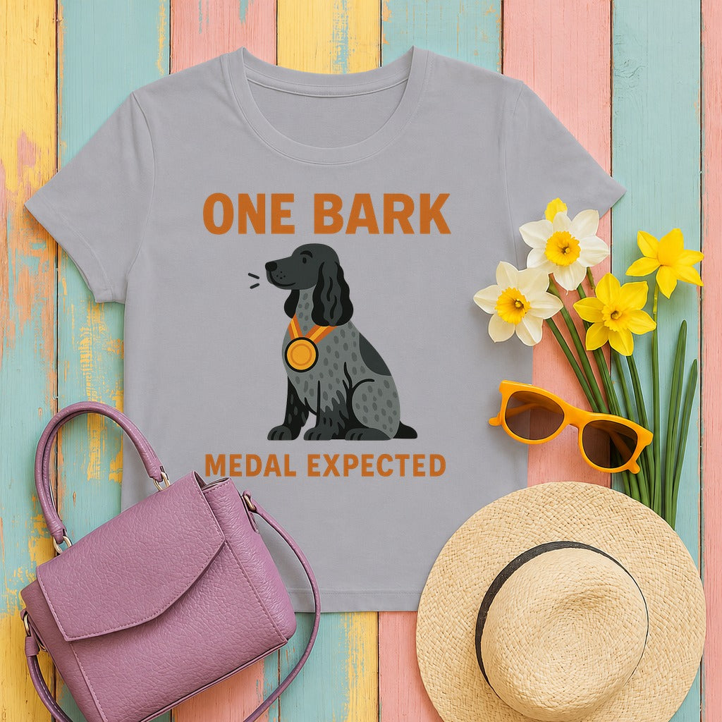 English Cocker One Bark Tee in Athletic Heather