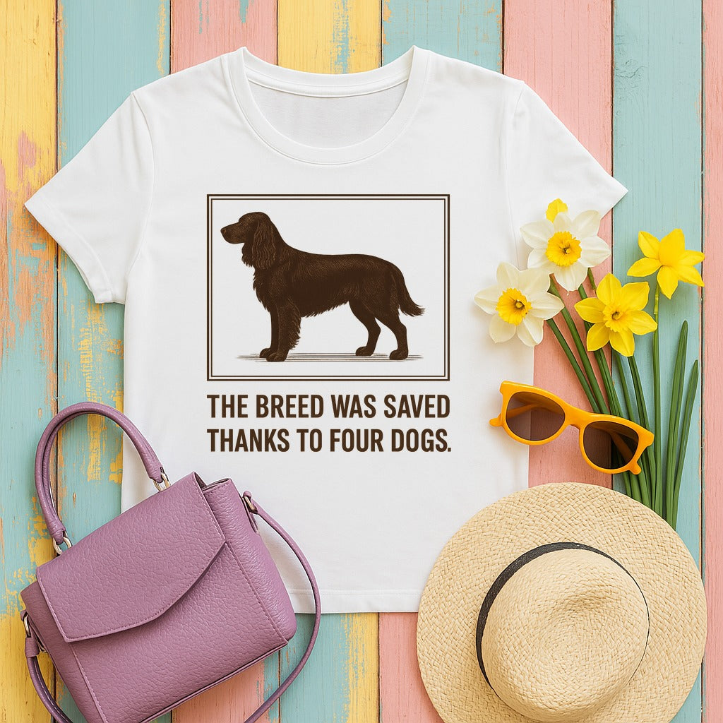 Field Spaniel Saved Thanks To Four Dogs Tee in White