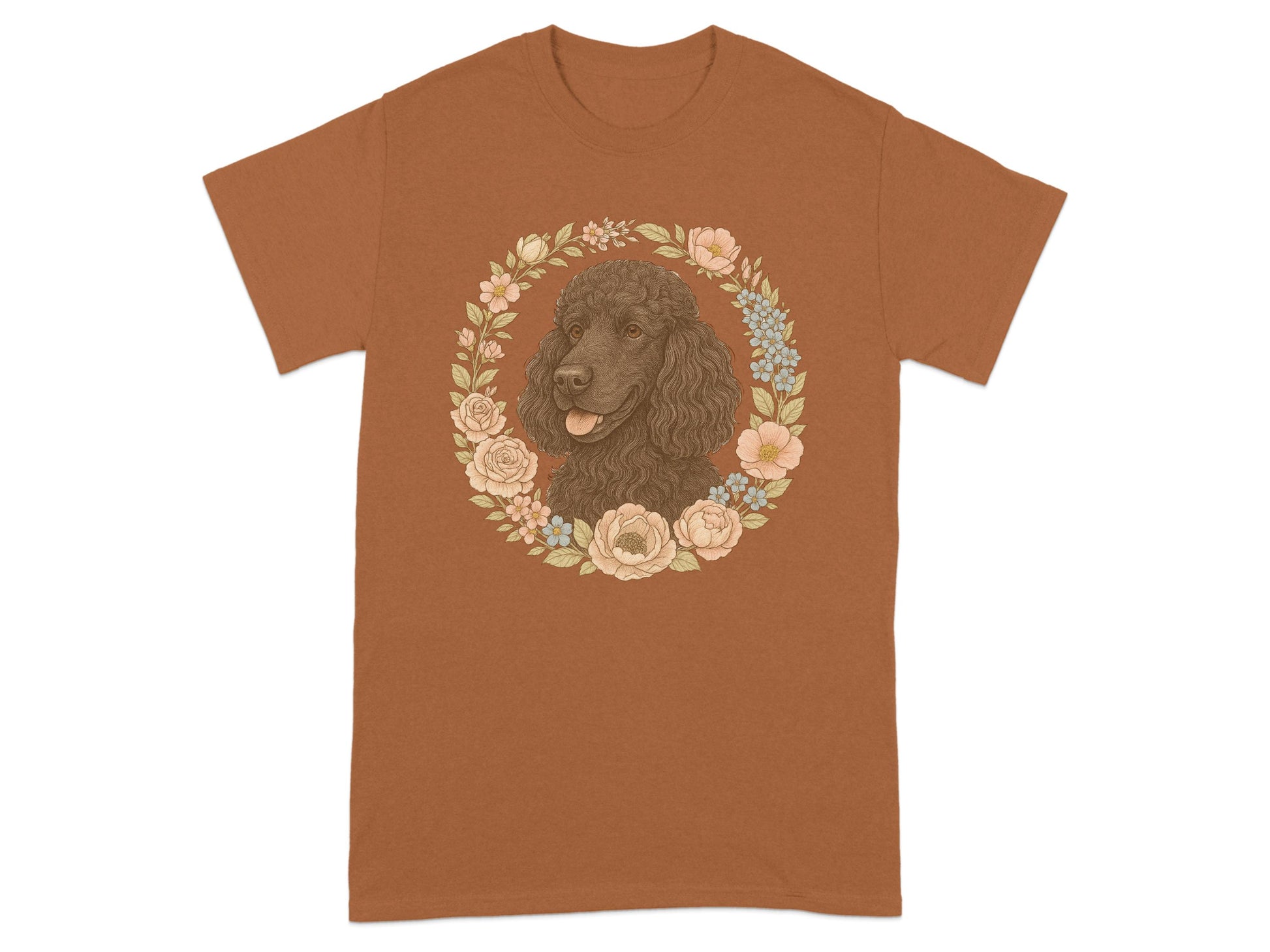 Floral Wreath Dog Design Graphic T-Shirt product type
