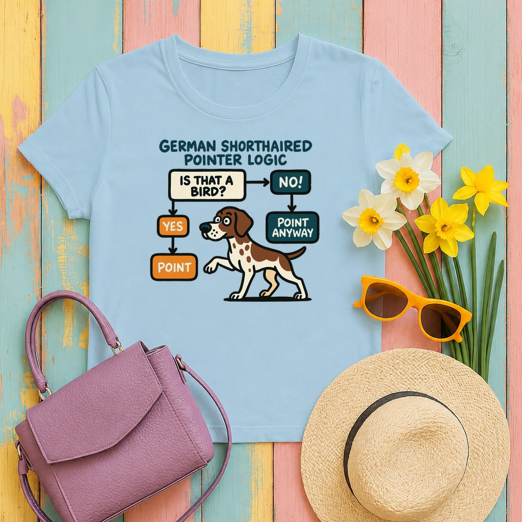 German Shorthaired Pointer Logic T-shirt in Light Blue
