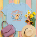 This Girl Loves Baby Labs Cute Puppy Dog Design T-Shirt in Light Blue