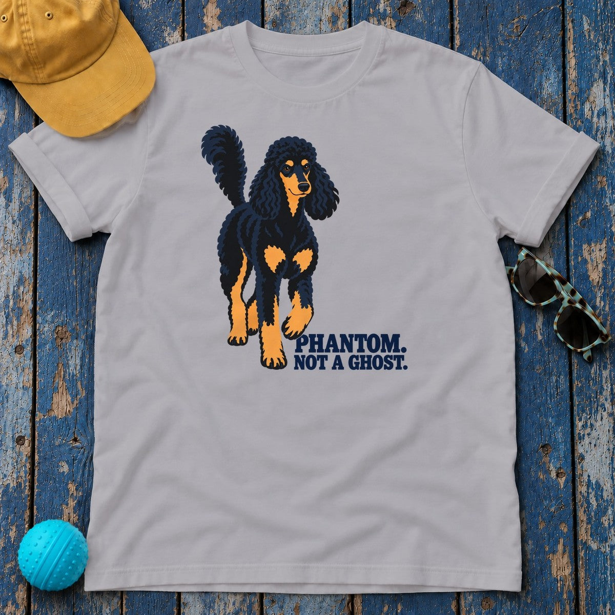 Phantom Not A Ghost Poodle T-Shirt in Athletic Heather