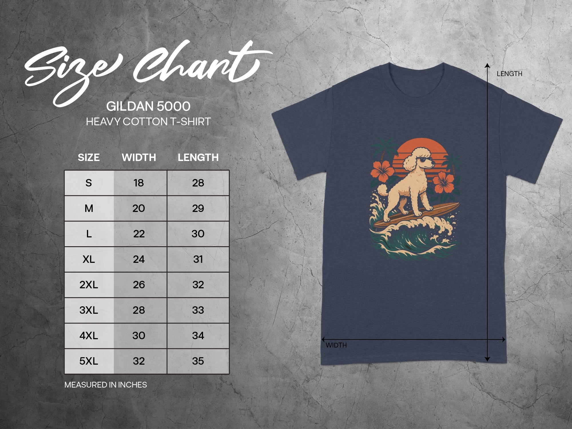 Vintage Surfing Dog Graphic T-shirt Custom Tee