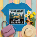 Stay Wild Chase Squirrels T-Shirts in Sapphire