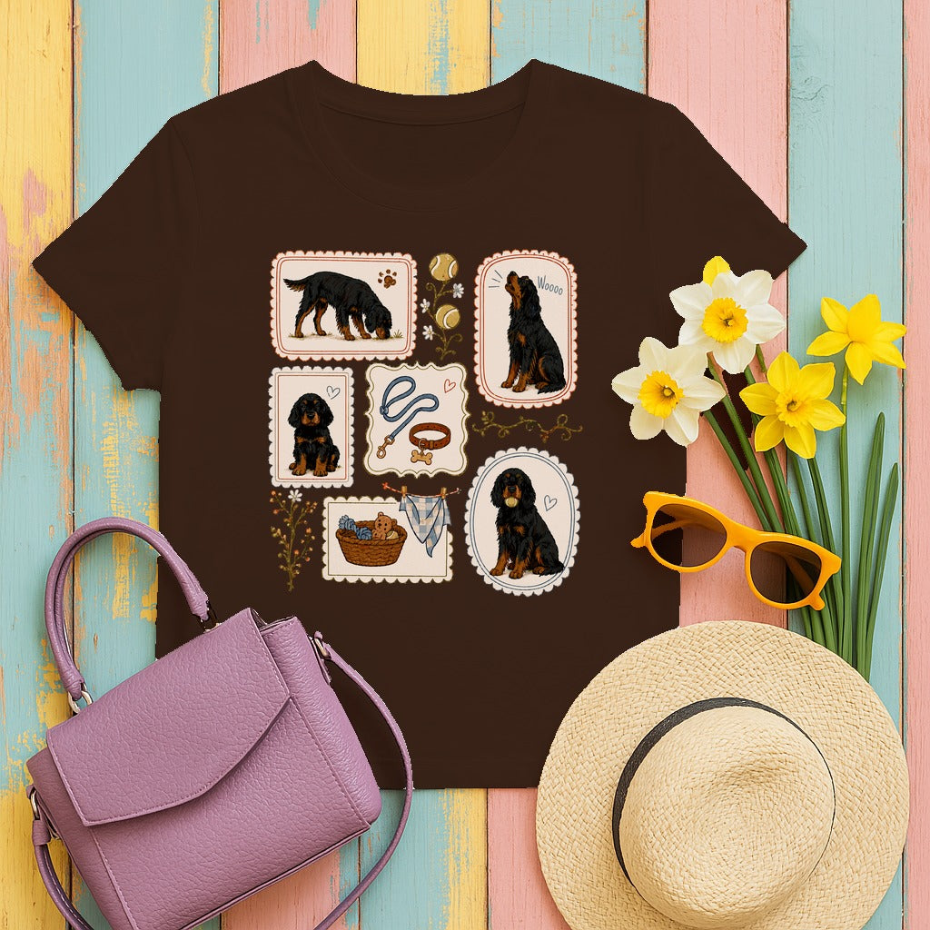 Gordon Setter Art T-Shirt in Dark Chocolate