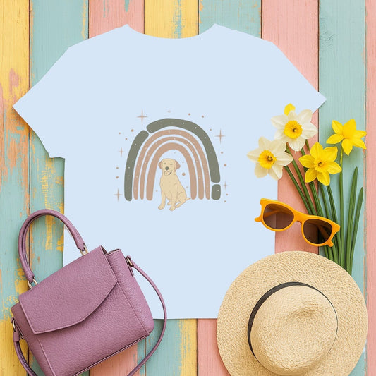 Cute Golden Retriever Rainbow Art T-Shirt product