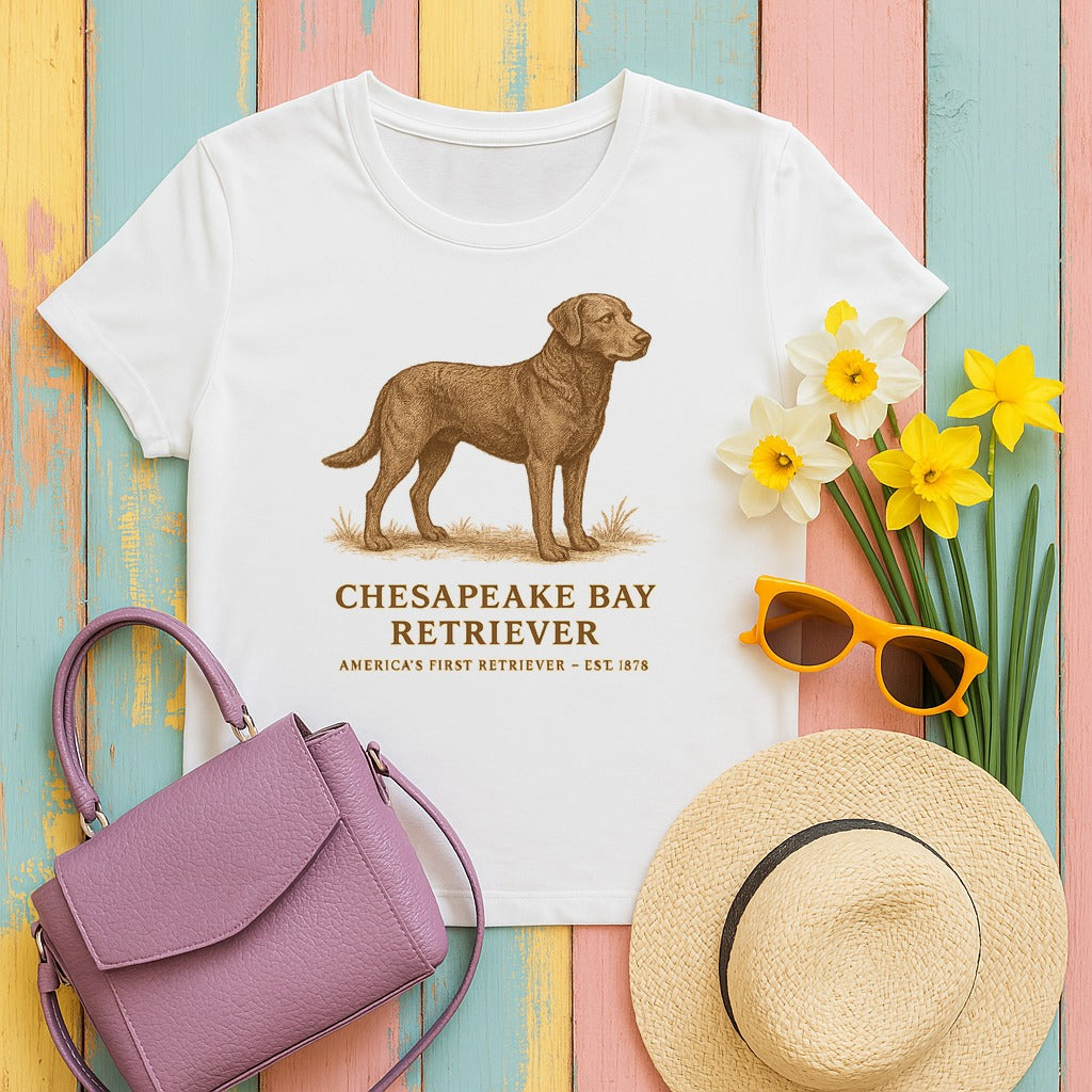 Chesapeake Bay Retriever Field Guide Tee in White