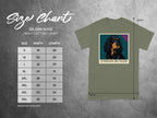 Size chart for Gildan 5000 Heavy Cotton T-Shirt with dog graphic.