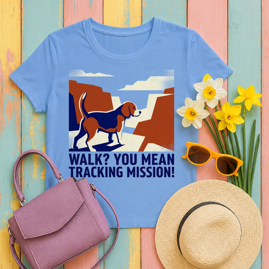 Beagle Tracking Mission T-Shirt in Carolina Blue