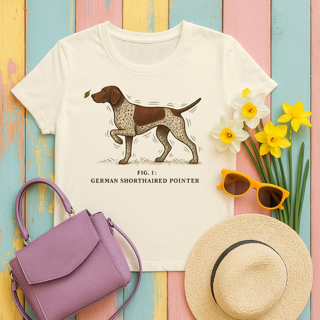 German Shorthaired Pointer Maximum Vibration T-shirt in Natural