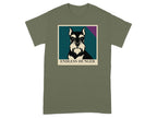 Green t-shirt with a stylized schnauzer portrait and the text "ENDLESS HUNGER".