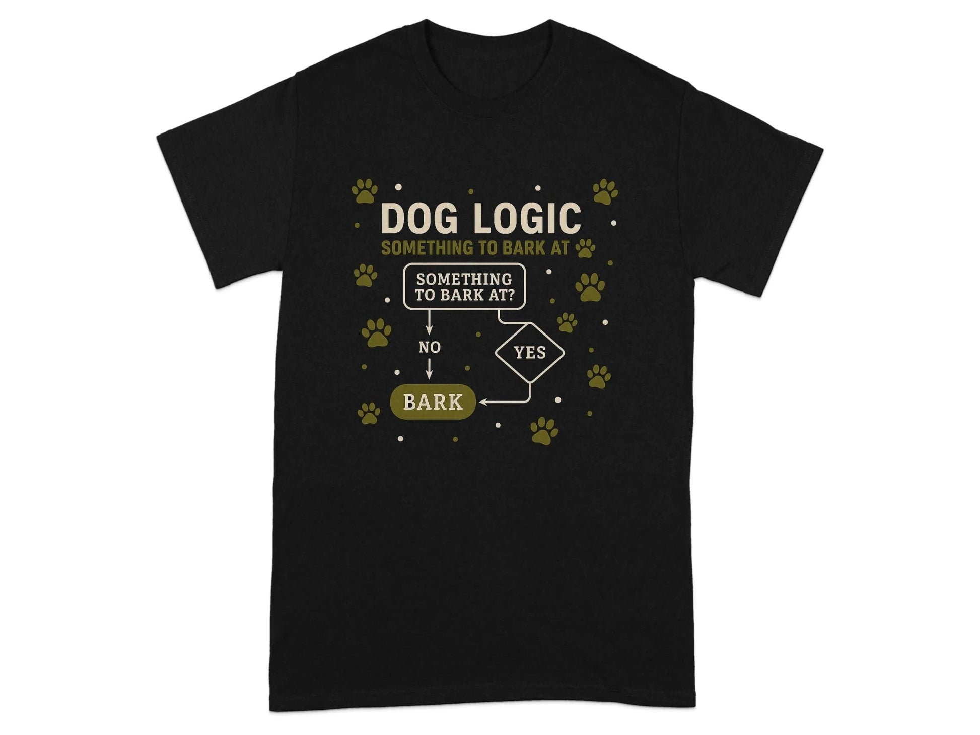 Dog Logic Something to Bark At Funny Animal Design T-Shirt T-shirt