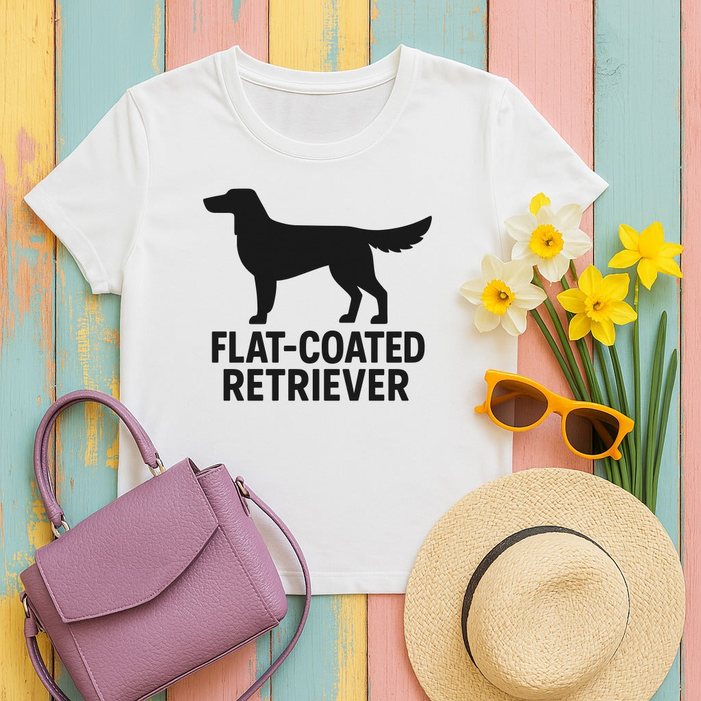 Flat-Coated Retriever Silhouette Tee in White