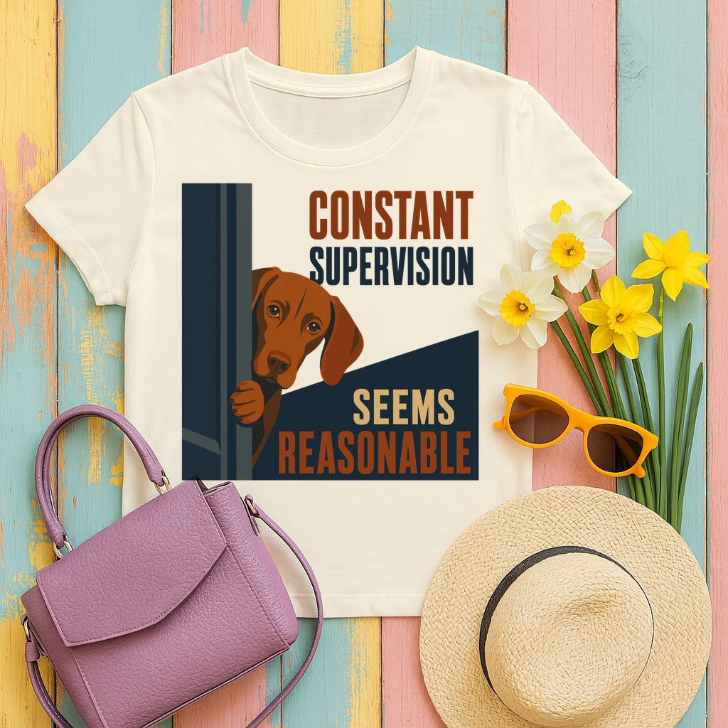 Constant Supervision Vizsla T-Shirt in Natural