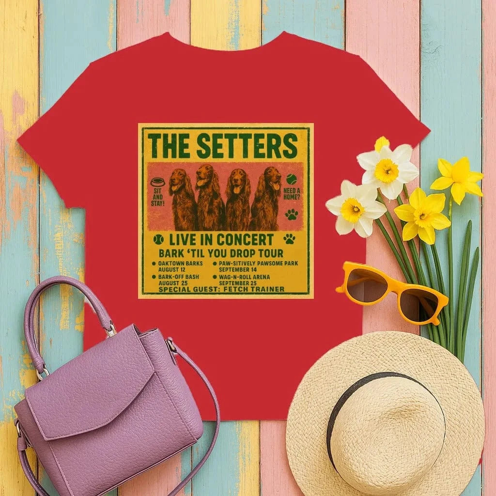 The Setters Bark Til You Drop Tour T-Shirt Red T-shirt