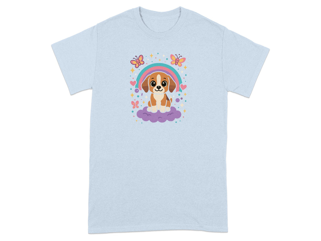 Cute Puppy with Rainbow and Butterflies T-shirt