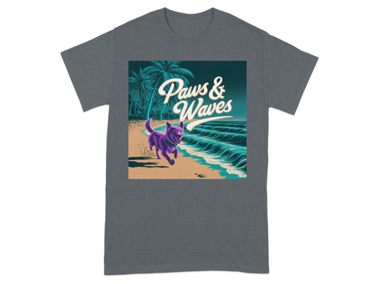 Paws and Waves Beach Scene Graphic T-shirt product type