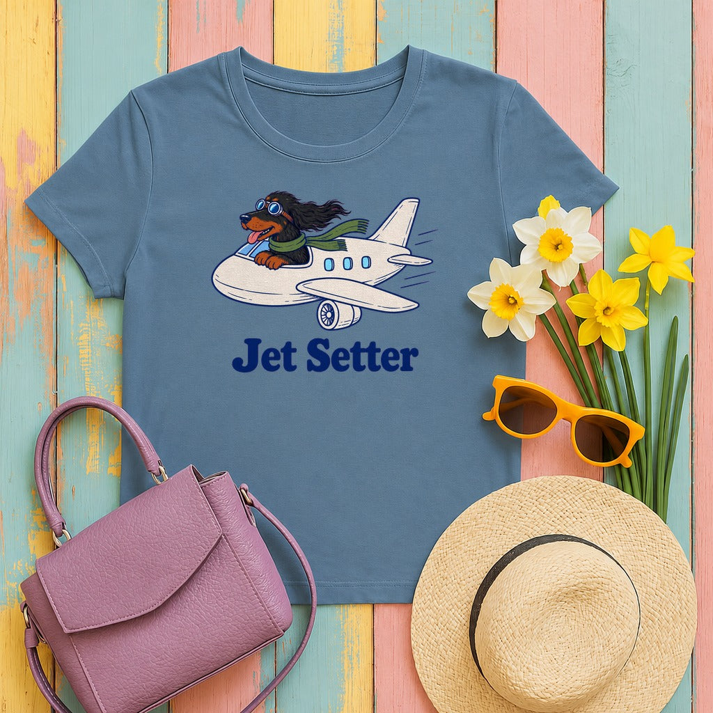 Gordon Setter Jet Setter Tee in Steel Blue