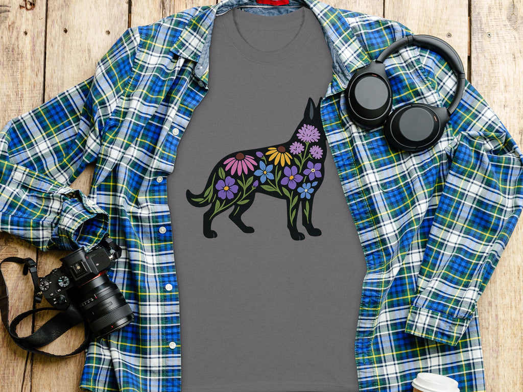 Floral Dog Silhouette Graphic Tee shirt product