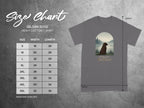Gildan 5000 Heavy Cotton T-shirt size chart with width and length measurements for sizes S-5XL.