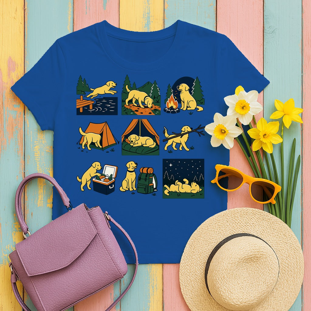 Outdoor Golden Life Camping T-Shirt in Royal