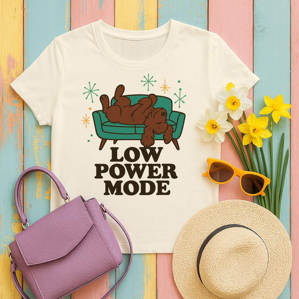 Boykin Spaniel Low Power Mode T-shirt in Natural