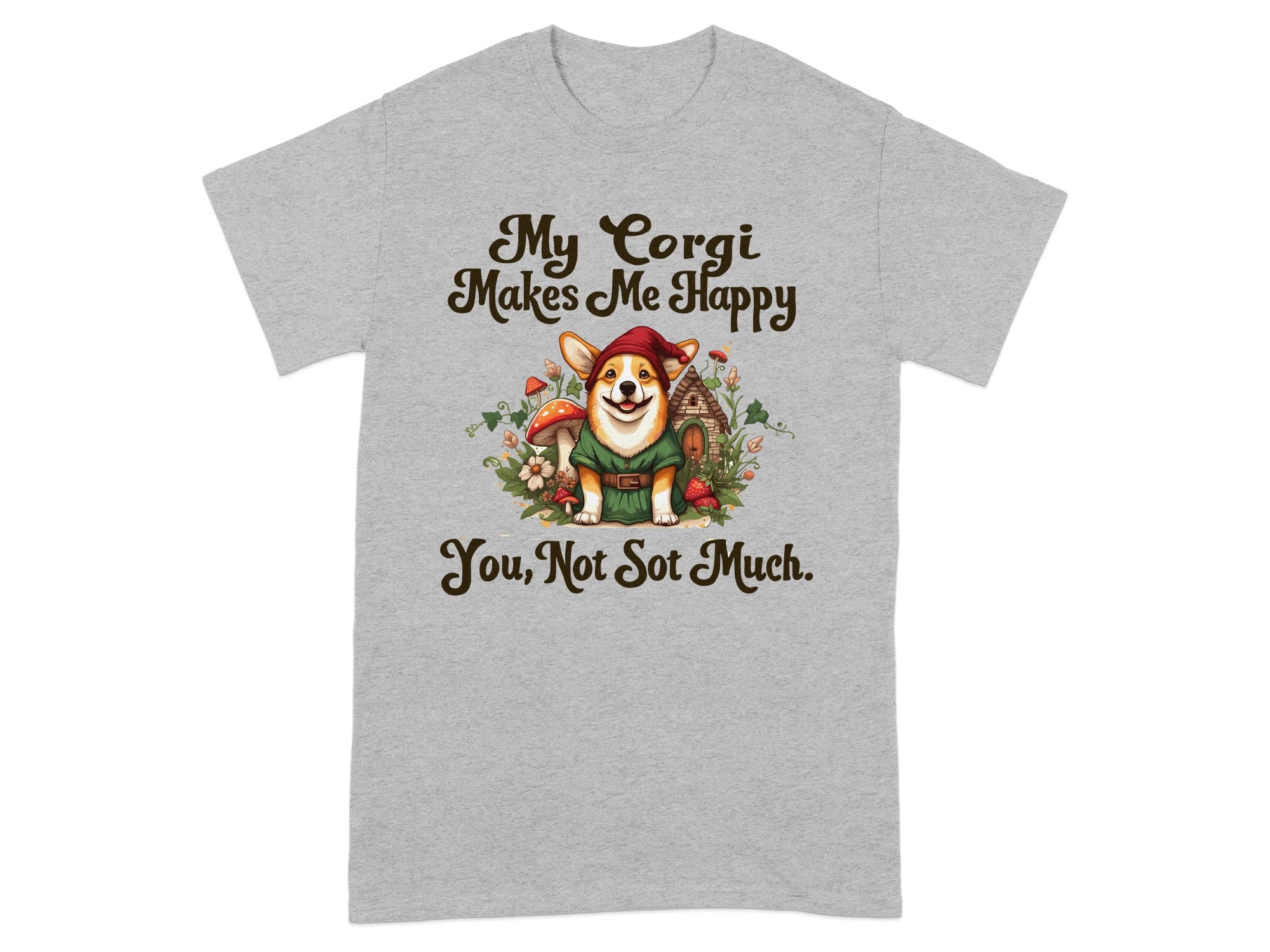 My Corgi Makes Me Happy Funny Graphic Tee Product