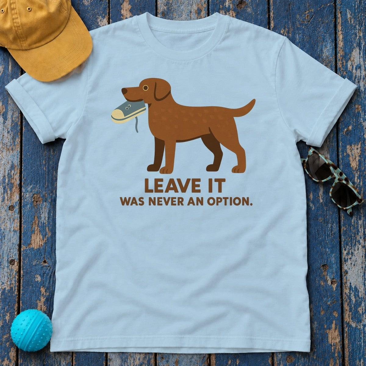 Chesapeake Bay Retriever Leave It Tee in Light Blue
