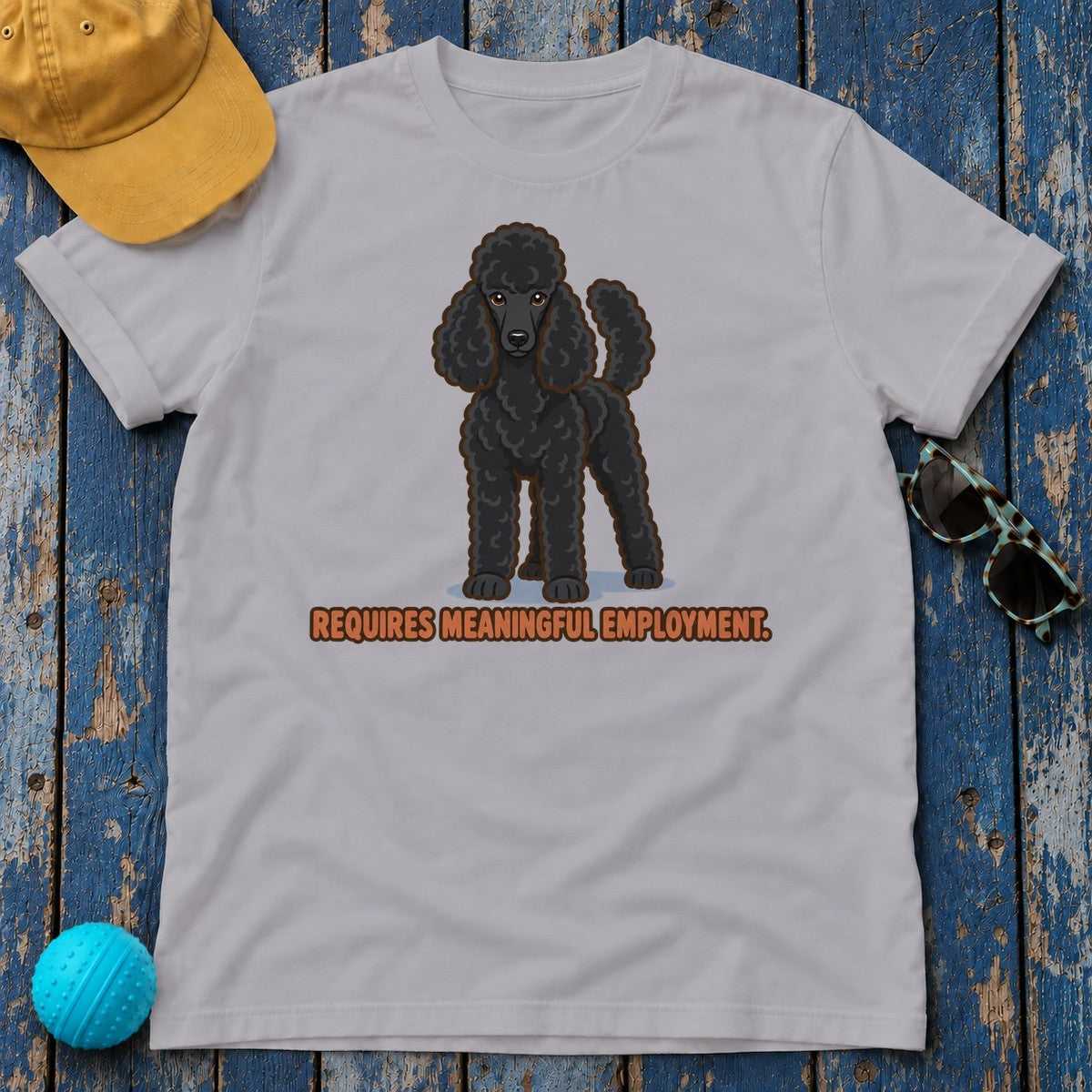 Requires Meaningful Employment Poodle T-Shirt in Athletic Heather