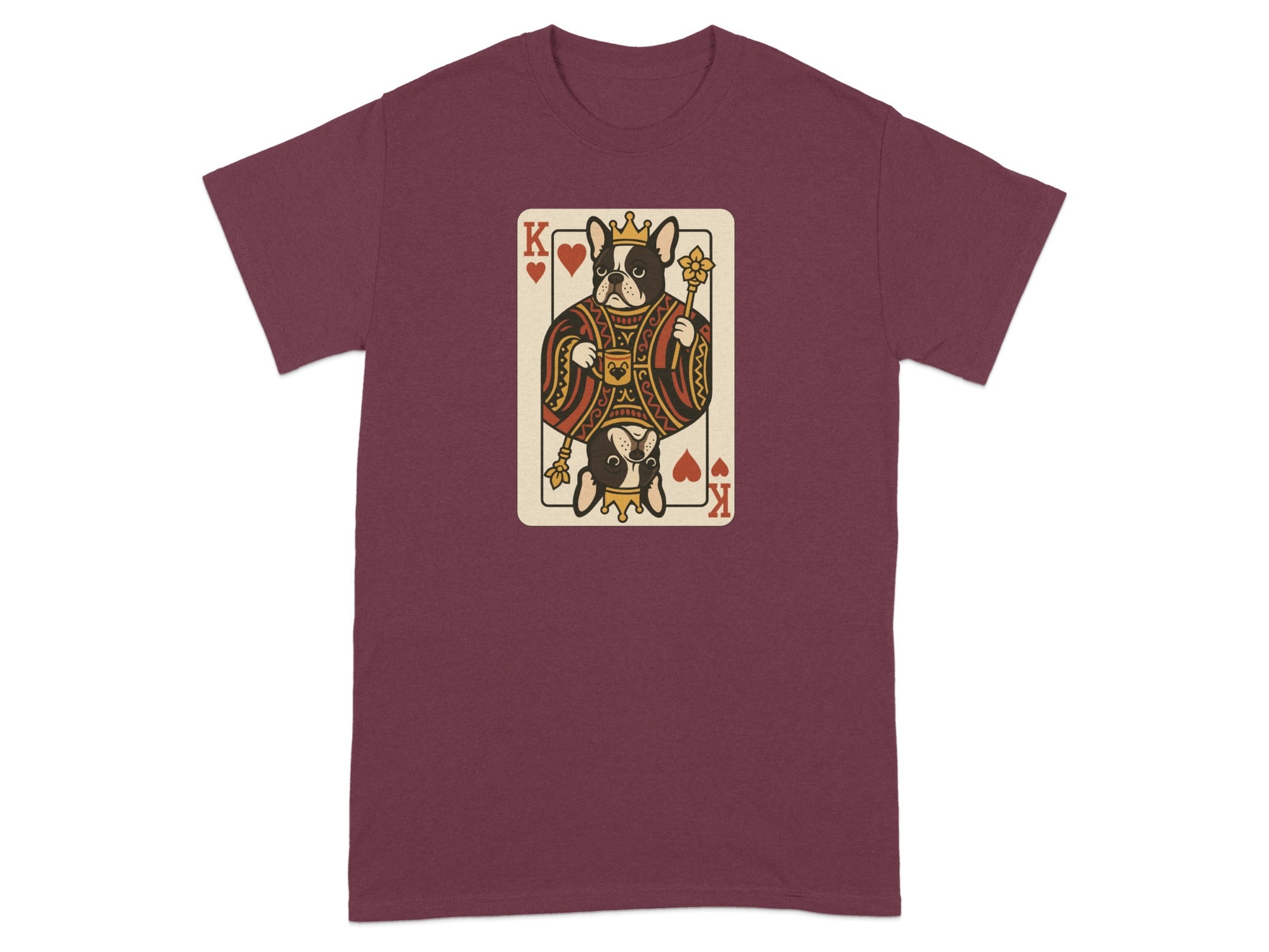 King of Hearts Design Playing Card Graphic T-shirt