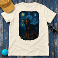 Gordon Setter With Starry Night Van Gogh Style Artwork T-Shirt in Natural