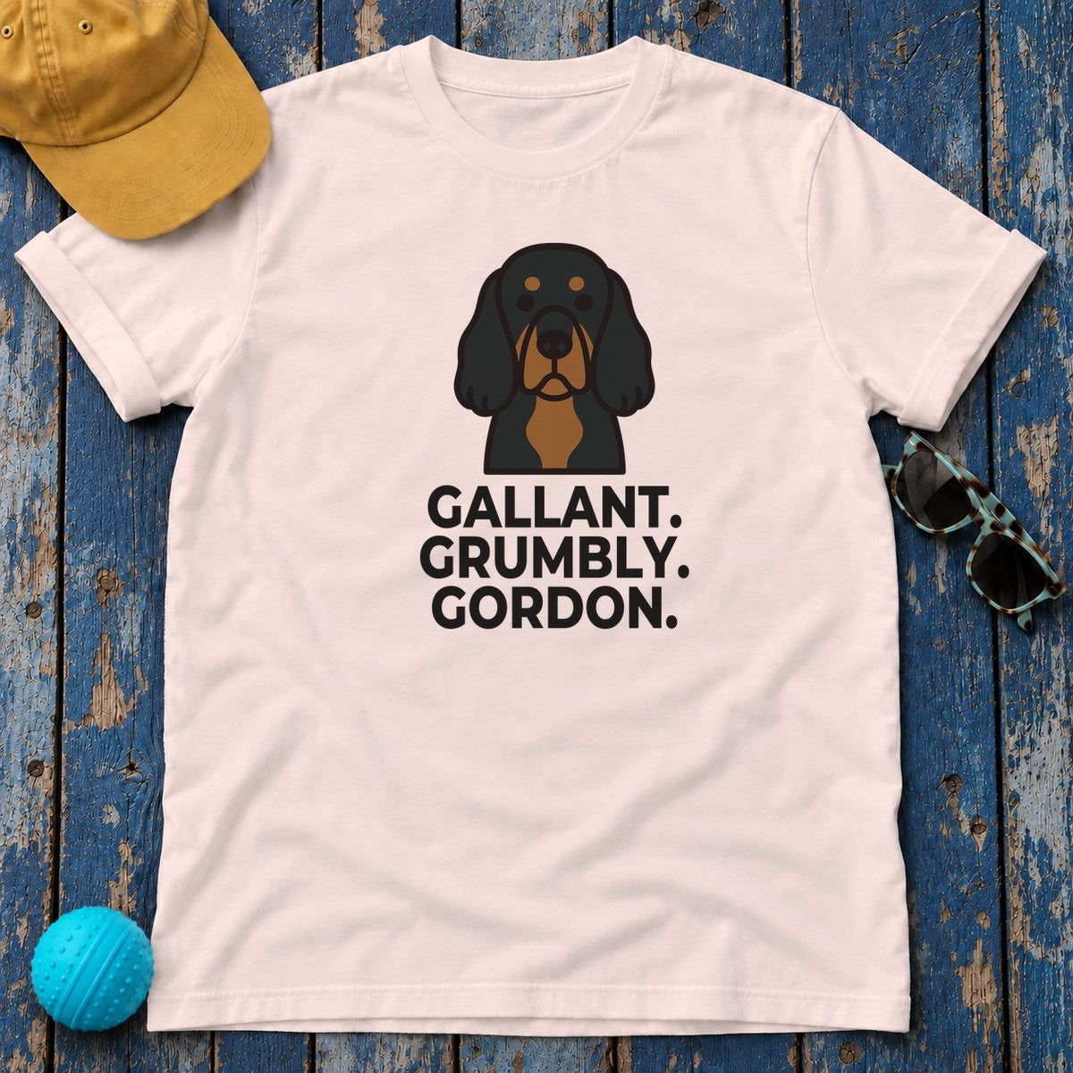 Gallant. Grumbly. Gordon. Gordon Setter T-Shirt in Soft Pink