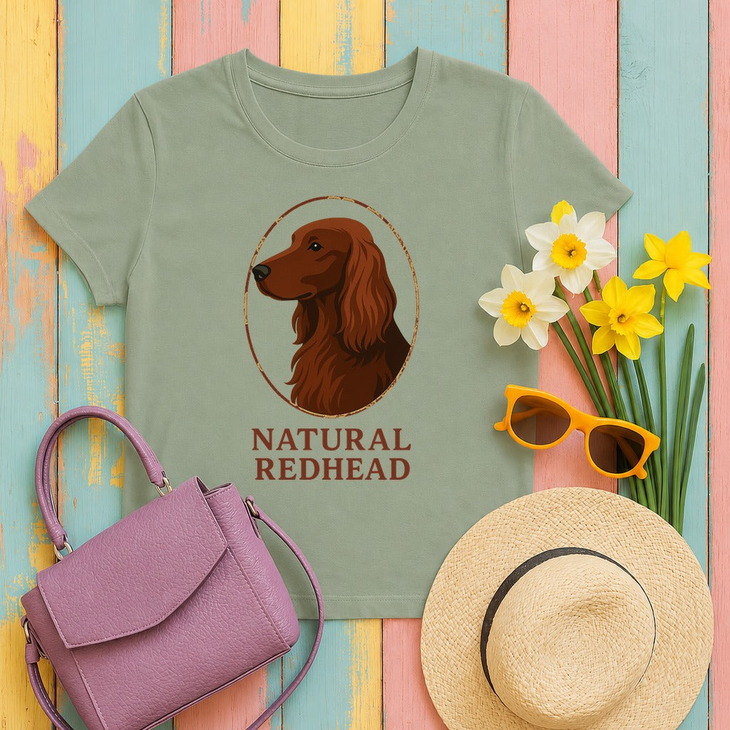 Irish Setter Natural Redhead T-shirt in Sage