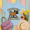 Wiggle Butt Boxer T-Shirt in Light Blue